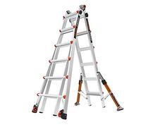 Little Giant Ladders 1304-026 Conquest All-Terrain Multi-purpose Ladders, 6 Tread, Side Mounted Stabiliser Bars, Heavy-wall Military Grade Construction, EN131