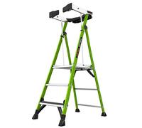 Little Giant Ladders 3 Tread Fortress GRP Fibreglass Platform Step Ladder, Platform Height 0.82m, Closed Height 2.21m