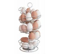 Little Giant® Metal Egg Skelter - Sturdy Holder Stores 36 Eggs - Spiral Countertop Display Dispenser with Bottom Basket Rack