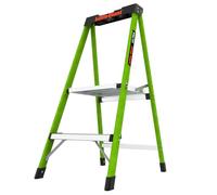 Little Giant Ultra Step Ladder with XL Platform, 2-Step Lightweight Foldable Non-Conductive Fiberglass, 300 Lbs. Capacity Type IA Extra Heavy Duty Ladder 8-Ft Max Reach