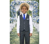 Little Giants Boy's John Herringbone Trouser Suit in Dark Grey | Size: 0-3 m Little Giants Dark Grey 0-3 m