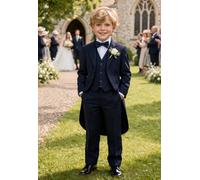 Little Giants Boy's Ronnie - Navy 5 Piece Tail Coat Suit | Size: 12 Years Little Giants Navy 12 Years