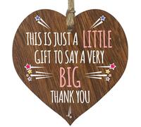Little Gift, Big Thank You - Hanging Wooden Heart Sign Plaque Thank you Gifts for Teachers - Dark Wood Hearts Signs, Thank You Teacher Gifts, Thank You Plaque, Teacher Leaving Present