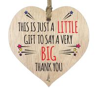 Little Gift, Big Thank You - Hanging Wooden Heart Sign Plaque Thank you Gifts for Teachers - Light Wood Hearts Signs, Thank You Teacher Gifts, Thank You Plaque, Teacher Leaving Present