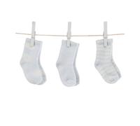 Little Giraffe Box of Socks 6 Pairs Gift Set - Dot/Solid/Stripe 2 Pairs Each (Blue)