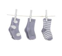 Little Giraffe Box of Socks 6 Pairs Gift Set - Dot/Solid/Stripe 2 Pairs Each (Lavender)