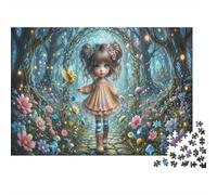 Little Girl 1000 Piece Birthday Gift Jigsaw Puzzle Magical Flower Forest Concentration Training Mental Relaxation Home Display Wall Decor 52x38cm/1000pcs