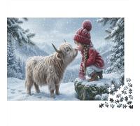 Little Girl 1000 Piece Jigsaw Snowy Mountain As A Gift Mental Relaxation Birthday Present Wall Decor Framed Puzzle Art for Adults 70x50cm/1000pcs