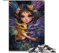 Little Girl And Dragon Jigsaws Puzzles 1000 Pieces for Adults Gifts, for 14+ Train Your Brain And Your Hands Christmas Game Gifts (26x38cm)