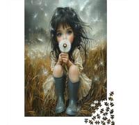 Little Girl Blowing DandelionsJigsaw Puzzles 1000 Pieces for Adults Puzzle Educational GamesHuge Field of Dandelions Seeds