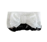 Little Girl Bowknot Hairband With Faux Bangs Soft & Gentle Toddler Breathable Headand Soft Suitable For Various Occasions