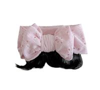 Little Girl Bowknot Hairband With Faux Bangs Soft & Gentle Toddler Breathable Headand Soft Suitable For Various Occasions