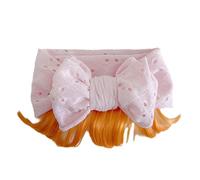 Little Girl Bowknot Hairband With Faux Bangs Soft & Gentle Toddler Breathable Headand Soft Suitable For Various Occasions