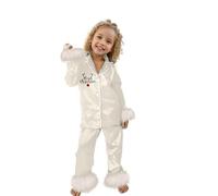 Little Girl Clothes Children Fashion Cute Print Casual Comfort Pajamas Set Long Sleeve Shirt Trousers Two Sets Matching Easter Dresses Sisters (Beige, 2-3 Years)