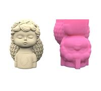 Little Girl Concrete Silicone Pot Mold Flowerpot Clay Cement Plaster Molds Home Garden Flower Pots Flower Pot Resin Mold