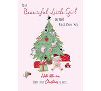 Little Girl First Christmas Embellished Christmas Card Shine Bright Range Cards XSH026