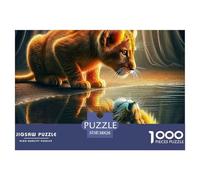 Little Girl Hugging A Lion Sturdy Paper Pieces Ideal for Training Logical Thinking, Memory And Concentration in Free Time 38x26cm/1000pcs