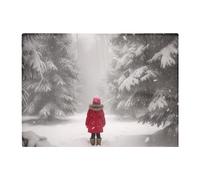Little Girl In The Snow Chopping Board Warren Reed - Designer Red One Size