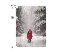 Little Girl In The Snow Jigsaw Puzzle Warren Reed - Designer Red 500 Piece