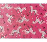 Little Girl Princess Print Fabric - 100% Cotton Poplin, 44” Wide - Royal Themed Material for Sewing, Quilting, Crafts, Floral Nature Fabric Unicorn Fantasy (Pink Regal Unicorns, Metre)