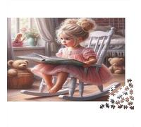 Little Girl Reading Jigsaw Puzzle 1000 Piece Recycled Paper for Adults Puzzle for Adults Fun Challenging Family Game Fun Home Activity Great Gift for Decompression 70x50cm/1000pcs