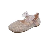 Little Girl Shoes Cute Bow Mary Jane Shoes Ballerina With Satin Ankle Tie for Wedding Birthday School Shoe Size 12 Kids