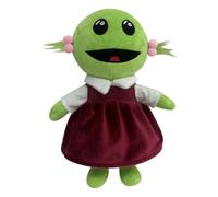 Little Girl Stuffed Doll Cute Green Alien Plushies Toy Soft Cartoon Pillow Doll for Fans and Friends Birthday Christmas Party Gifts for Boys Girls