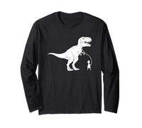 Little Girl Walking Her Pet T-Rex Long Sleeve T-Shirt