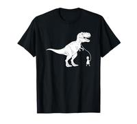 Little Girl Walking Her Pet T-Rex T-Shirt