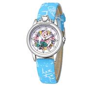 Little Girl Watches 7-10 Pattern Football Quartz Kid's Watch (Sky Blue, One Size)