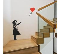 Little Girl with a Flying Heart Banksy Sticker Decals Home Modern Stickers Bedroom Decoration Decor Stylish Nursery Wall Decal Living Room Decal Baby