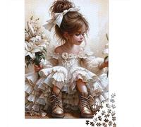 Little Girl1000pc Thick Cardboard Flowers Jigsaw Puzzle Set Adult Educational Game Stress Relief Fun Home Activity 52x38cm/1000pcs