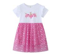 Little Girls Casual Ctton Dress Cartoon Print Short Sleeve Summer T Shirt Skirt Dresses Dresses Toddler Girl 4t Skirt Set for Toddler Girls