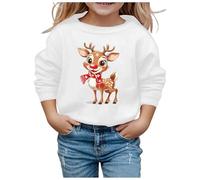 Little Girls Christmas Jumper Sweatshirt, Childrens Christmas Jumper Girls Graphic Xmas Theme Round Neck Pullover Long Sleeve Top Cosy Jumper Fall Outfits Winter Clothes for Children