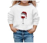 Little Girls Christmas Jumper Sweatshirt, Christmas Girls Jumpers Cute Reindeer Pullover Toddler Xmas Jumper Long Sleeve Santa Top Loose Cute Cartoon Casual Sports