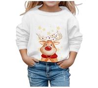 Little Girls Christmas Jumper Sweatshirt, Christmas Girls Jumpers Santa Xmas Novelty Theme Jumper Long Sleeve Pullover Tops Loose Cute Cartoon Casual Sports