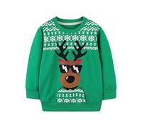 Little Girls Christmas Jumper Sweatshirt, Christmas Jumper for Girls Crew Neck Xmas Pullover Tops Long Sleeve Santa Top Cosy Jumper Winter Children Clothes