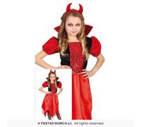 Little Girls Devil Costume Halloween Devils Fancy Dress Outfit + Headband Age 3-