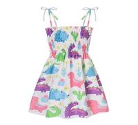 Little Girls Dresses Casual Summer Dress Ruffle Sleeve Floral Tiered Smocked Shirred Party Dress 3-10 Years Fit and Flare Girls Dress Girls Two Piece Formal Dresses
