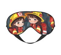 Little Girls Firefighters Print Functionality Outdoor Travel Eye Mask Breathable Camping Meditation Yoga Friendly