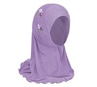 Little Girls Hijab Scarf Kids Muslim Headscarf Floral Islamic Amira Arab Instant Hijabs Head Wrap One Piece Prayer Scarves Lace Beanies Turban UV Protection Bandana Hat for 2-6 Years