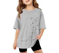 Little Girls Oversized Tshirt Cute Graphic Tees Teens Crew Neck Summer Short Sleeve Loose Fit Tops Kids Aesthetic Clothing Hoodies Kids