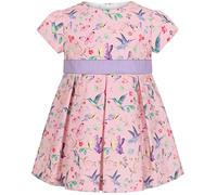 Little Girls Party Dress - Pretty Princess 100% Cotton Dress, Short Sleeved for Toddler 6 Months to 4 Years - by The Little Dress Co - Hummingbirds & Butterflies - 18 Months