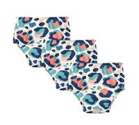 Little Girls Potty Training Panties Reusable Naughty Ocean Leopard Cyan Boxer Briefs Breathable Underwear for