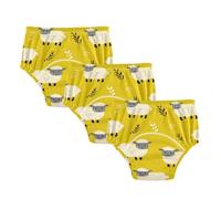 Little Girls Potty Training Underpants Absorb Water Grassland Lambs Peppa Yellow Boxer Briefs Training Panties for
