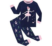 Little Girls Pyjamas Sets Toddler Clothes Cotton Sleepwear Pink Girl Ballerina Print Winter Nightwear Long Sleeve Kids Pjs Set 2 Piece Outfit Xmas Gift Age 5-6 Years