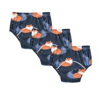 Little Girls Sleep Training Pants Absorb Water Nordic Ghostly Fox Blue Training Underpants Boxers Underwear for
