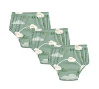 Little Girls Underwear Potty Training Reusable Lambs Cloud Island Off White Nighttime Training Underwear Pants for