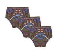 Little Girls Underwear Potty Training Soft Cotton Bhutan Blue Poppy William Morris Pattern Sleep Boxer Briefs