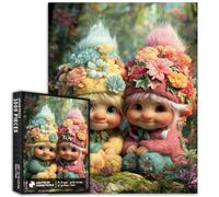 Little Gnome in The Magic Forest 1000 Piece Jigsaw Puzzles for Adults Fairy Tale Style Art Puzzle Challenging Family Activity Games Colorful DIY Craft Puzzle for Home Decor Gifts 20×27 Inches